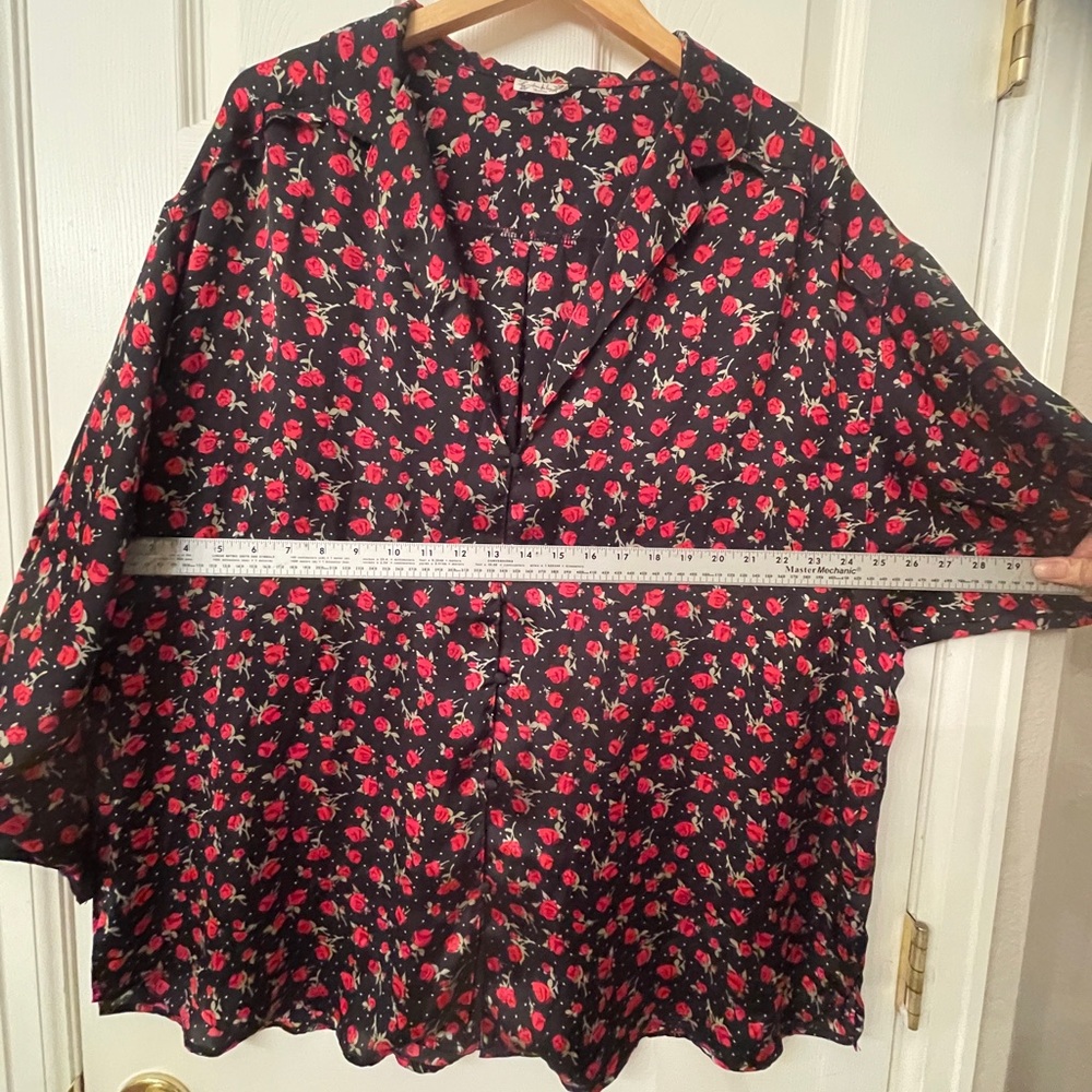 Free People Rose Print Silky Nightshirt | Sleep Shirt Mini Dress‎ - Picture 5 of 8